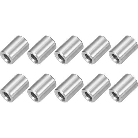 10 Pcs - Entretoise - Rondelle - Acier Inoxydable 304 - Résistance Corrosion Haute Température - Industrie Automobile Construction - Argent - 4mm x 8mm x 12mm (1/5)
