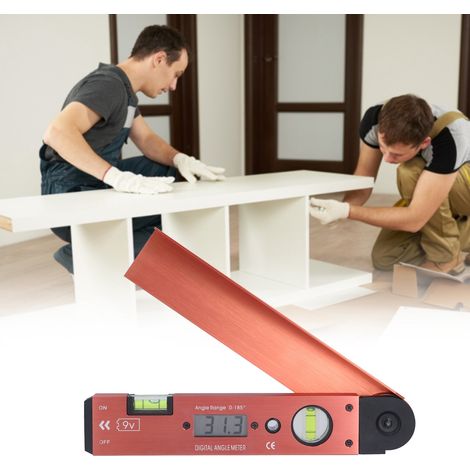 Rapporteur d'angle numérique LCD portable avec niveau à bulle pour charpentier et électricien (1/5)