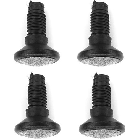 Set di 4 piedini incassati per gambe girevoli rotonde – Plastica PA 6 con feltrino – Diametro 25 mm x 16 mm – Protegge i pavimenti in parquet (1/3)
