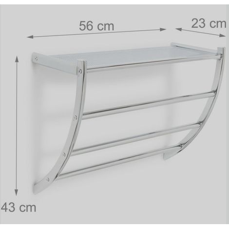 Porte Serviettes & étagère murale en Acier Blanc