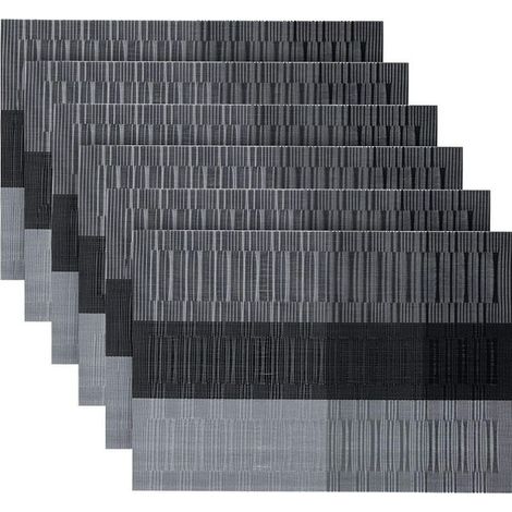 Lot de 6 sets de table lavables en PVC, antidérapants, résistants à la chaleur et faciles à nettoyer. (1/5)