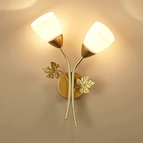 Applique murale en forme de fleur créative Appliques murales créativité E27 Laiton 33x23cm 12w Or (1/5)