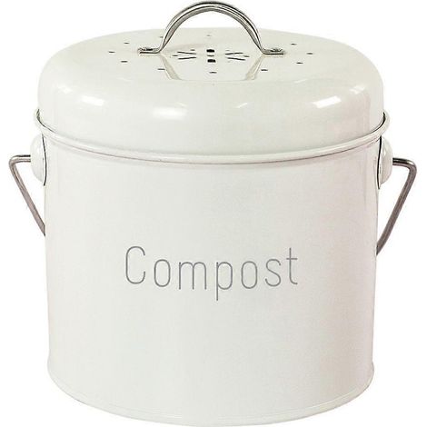 Bac à compost, seau à compost pour déchets alimentaires de cuisine avec filtre à charbon actif, 3 L, petit format 18,5 x 15 cm (1/4)