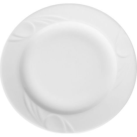 Assiette plate porcelaine blanche décorée Ø 240 mm - Lot de 12 - Hendi