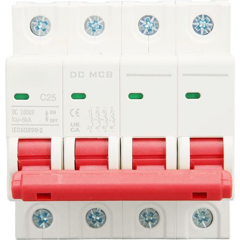 Disjoncteur miniature 4P DC 1000V pour rail DIN, protection contre les courts-circuits, interrupteur pour système solaire photovoltaïque (1/5)