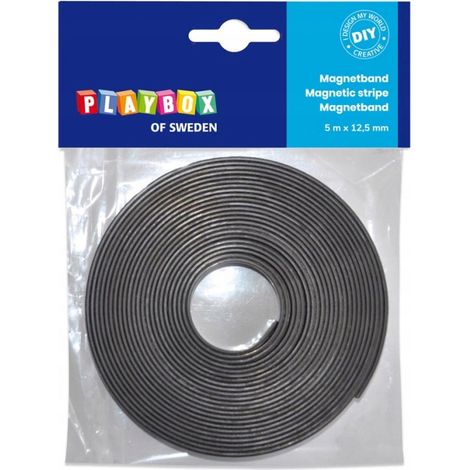 Magnet mit selbstklebendem Magnetband, Streifen 5 m x 12,5 mm