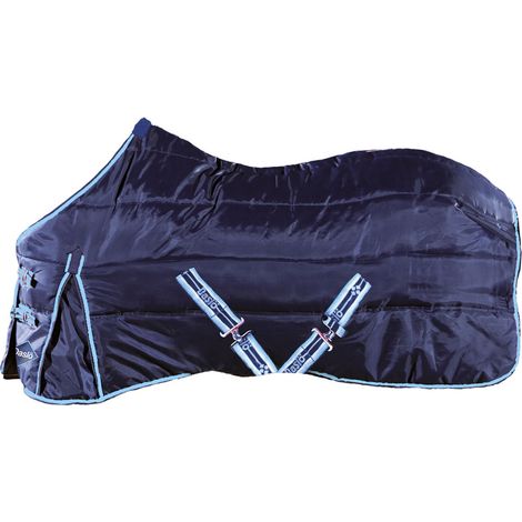 125 cm, Bleu 09: Housse pour écurie en 420Den. tissu polyester et rembourrage 150g, sangles avant et protection au garrot (1/2)