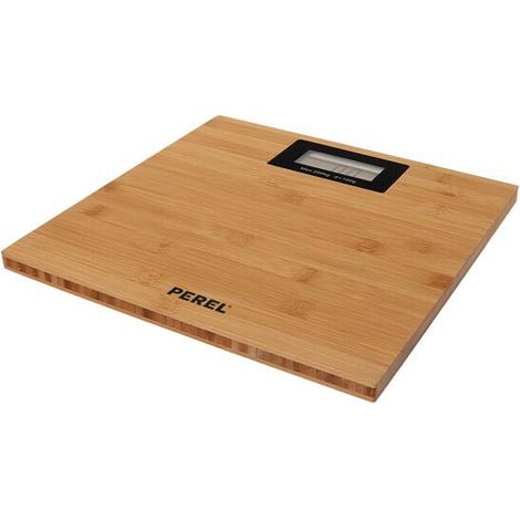 Perel Pèse-personne, numérique, max. 200 kg, écran LCD, extinction automatique, indicateur de pile faible, indicateur de surcharge, bambou (1/5)