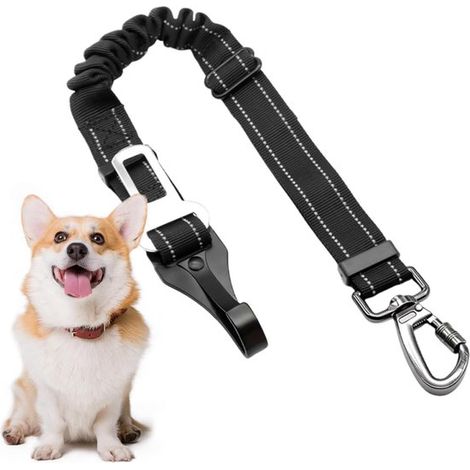 Cintura di sicurezza per auto per cani con imbracatura - flessibile e sicura, adatta ai viaggi - idonea sia per cuccioli che per cani adulti. (1/5)