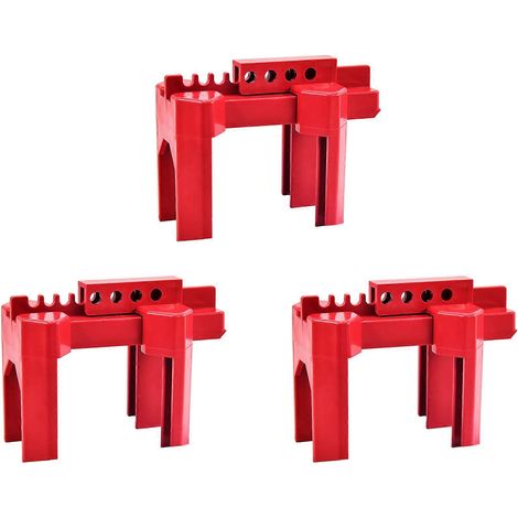 Dispositif de verrouillage de vanne à bille 3X, réglable, petit, pour tuyaux de diamètre extérieur de 1/2 à 2-1/2 pouces, rouge (1/5)
