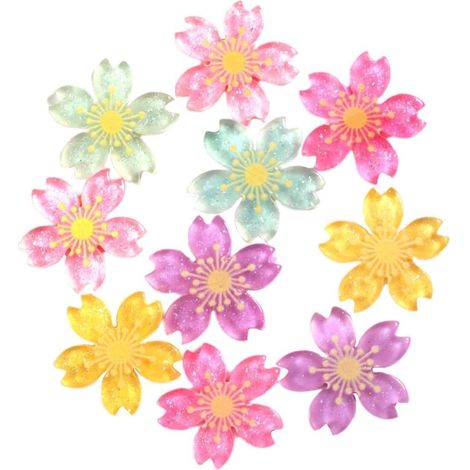 Autocollants Magnétiques pour Réfrigérateur Décor Créatif 3D Délicat en Résine Fleur, Lot de 10 Pièces Couleurs Variées Couleur Aléatoire Adaptés pour Bureau et (1/5)