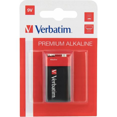 Batteria alcalina Verbatim 9V 1 confezione, 49924