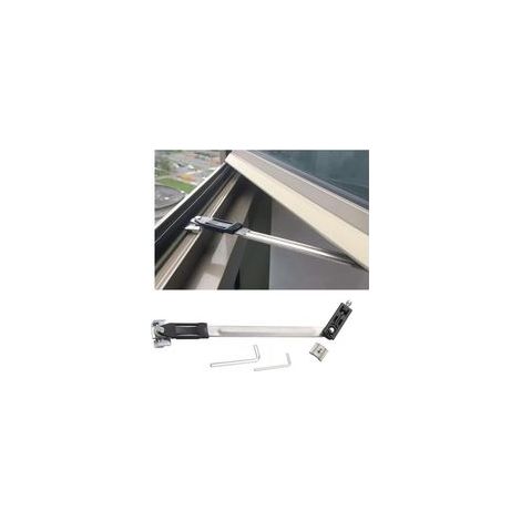 Limiteur de fenêtre en acier inoxydable – Verrouillage sans perçage – Compatible uPVC, aluminium – Butée de fenêtre anti-vent