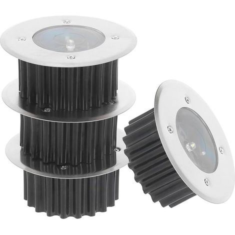 4 pièces Lampes Solaires Extérieur Acier Inoxydable Spots Encastrables Étanches Éclairage Jardin LED pour Pelouse et Allée-lumière blanche (1/5)