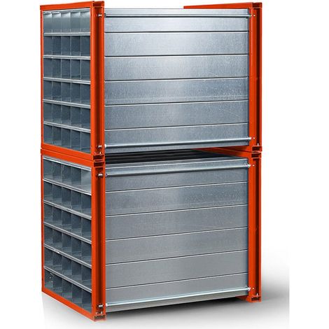 RR Industrietechnik Wabenregal RWR-81/1 1000x1000x1000mm mit 81 Fächern RAL 2004 Reinorange