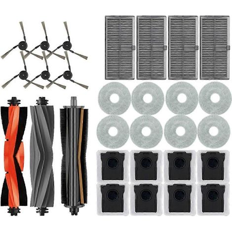 Pièces détachées pour aspirateur robot Dreame X40 Ultra / X40 Pro : brosses latérales principales, lingettes de nettoyage, filtres HEPA, sacs à poussière et accessoires. (1/5)