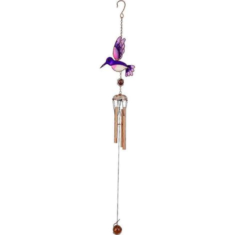 Carillons éoliens, carillons éoliens oiseaux pour extérieur, décoration de patio, violet -- (1/5)