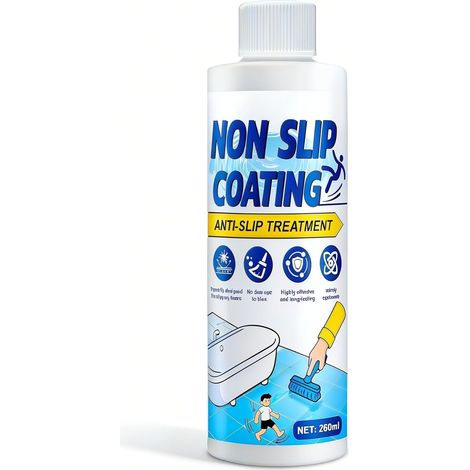 Revêtement Antidérapant Transparent, Revêtement Antidérapant, Convient Pour les Salles de Douche les Escaliers, Antidérapants pour Intérieur et Extérieur, Antislip Rutschhemmer,260 ml (1/5)