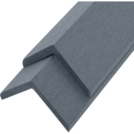HOME DELUXE - Listello terminale in WPC FINEA - 110 x 4,5 cm set da 10 Colore: grigio chiaro