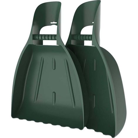 Râteau pelle jardin à feuilles court vert avec intégrée, outil de multifonctionnel pour ratisser et (1/5)