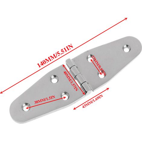 Stainless steel 304 hinge, 401402 mm, 6-hole hinge, yacht hinge, yacht fittings 140402 mm, ship hinge.--DTEKGAZ (1/3)