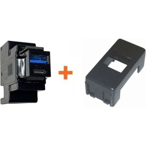 Perry presa USB A + C 3A compatibile Gewiss System nero - 1MCUSB002A