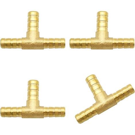 4 conectores en T de latón de 8 mm, conectores de extensión para líneas de aire comprimido y combustible