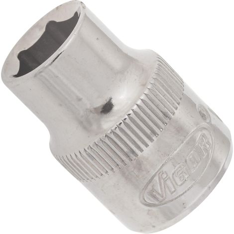 VIGOR Innenvierkant Antrieb 10 = 3/8 Zoll Steckschlüssel-Einsatz Außensechskant-Profil V2275N ∙ Vierkant hohl 10 mm (3/8 Zoll) ∙ Außen-Sechskant Profil ∙ 9 ∙ Gesamtlänge: 28 mm (1/2)