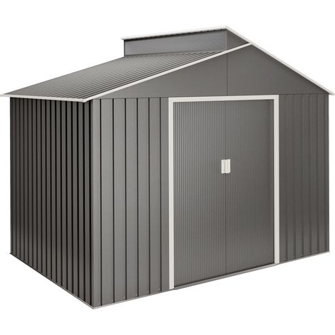 Hoggar – Abri de jardin métal 5,44m2 – Dimensions 282x193x222cm – Finition métallique premium – Lanterneau polycarbonate pour lumière naturelle (1/5)