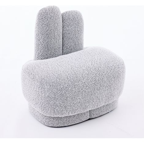 Pouf a forma di coniglio in tessuto grigio, seduta imbottita 54 x 41,5 x 54 cm (1/5)