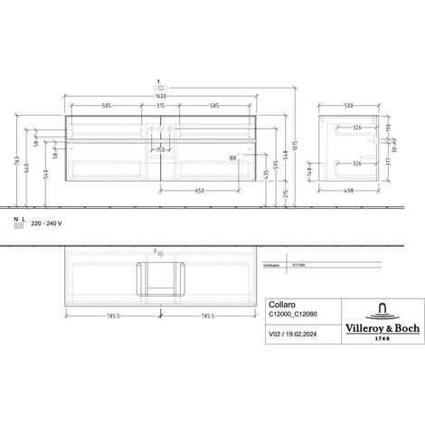 Villeroy & Boch C12000AA WTUS Collaro C12000 1600x548x500mm 4