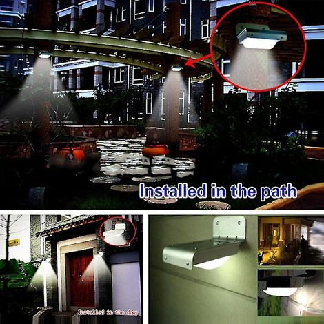 Projecteur de sécurité extérieur à détecteur de mouvement et alimentation solaire, 16 LED-AquaForge