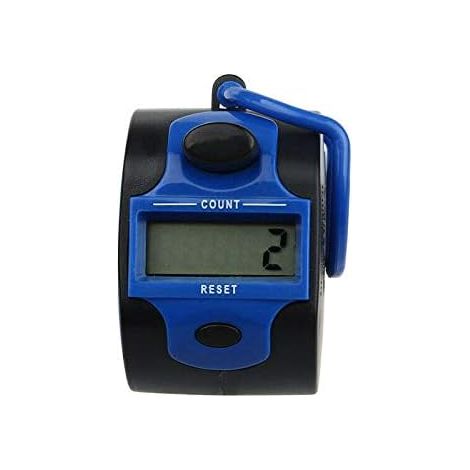Compteur à doigts, compteur numérique , mini compteur à 5 chiffres pour tour/sport/entraîneur/école/événement (bleu-1 pièces) (1/2)