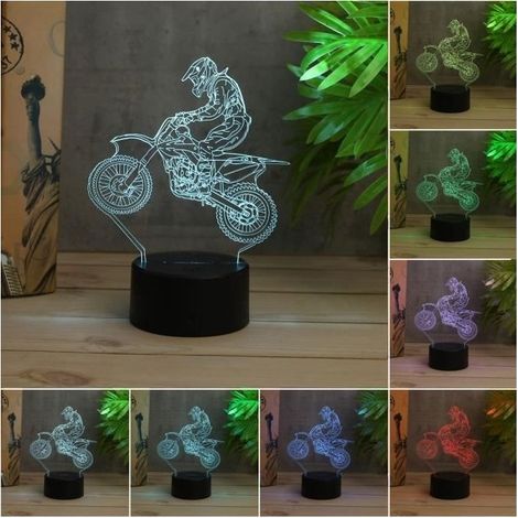3D motorcycle Lamp LED Bulb illusion Sculpture Light Gift night 7 colors (1/3)