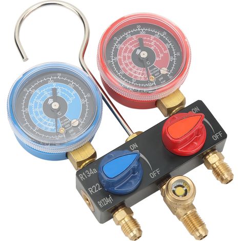 Manómetro de diagnóstico desmontable con ventana ampliada G1/4 para sistemas de aire acondicionado R22, R134a y R1234yf. (1/5)