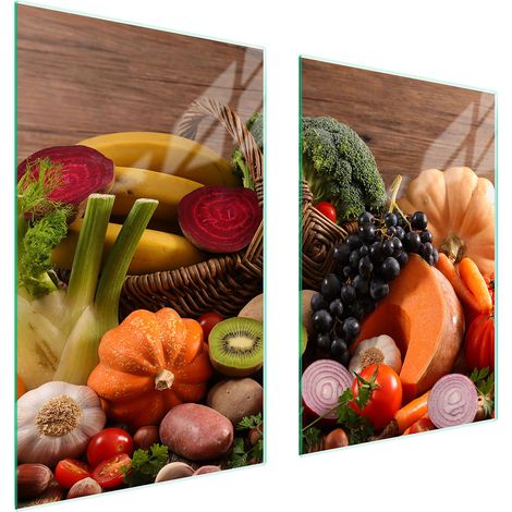 PIASTRA PROTETTIVA IN VETRO PER CUCINA 65x52 ALIMENTI (1/5)