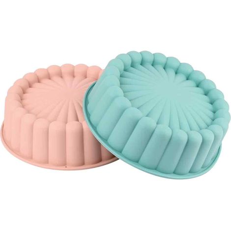Set mit 2 Charlotte-Kuchenformen, 20 cm, antihaftbeschichtete Silikonformen für Käsekuchen, Schokoladenkuchen und Regenbogenkuchen (1/5)