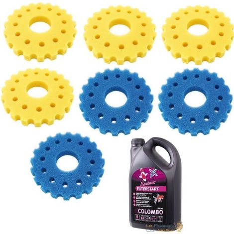 Mousses De Remplacement Filtre Bassin Sous Pression 55W + bactéries 2500 ml (1/5)