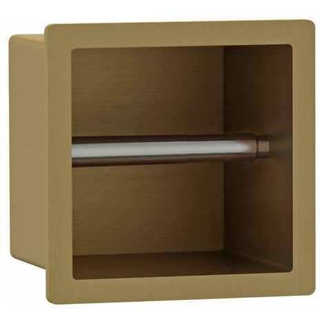 FugaFlow Eccelente Acces porte-rouleau papier toilette - encastrable - 17.3x17.3x8.7cm - laiton brossé