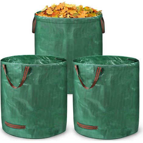 Gartenmüllsäcke – 3er-Pack – Robust und langlebig mit Griffen – Wasserdicht und faltbar – 272 Liter (1/5)