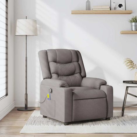 Fauteuil de massage inclinable-Chaise de relaxation-Fauteuil Relax Taupe Tissu 332385 (1/5)
