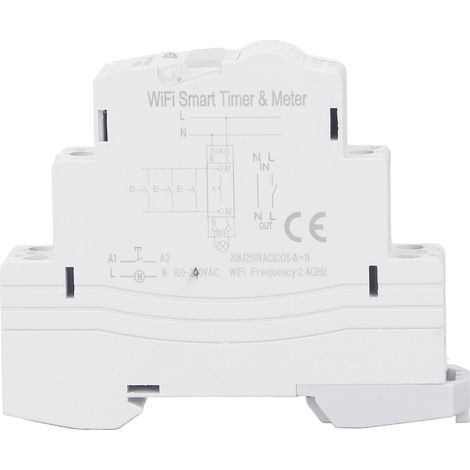 Compteur d'énergie connecté 100-240V 20A, interrupteur Wi-Fi Bluetooth compatible commande vocale, suivi consommation électrique (1/5)