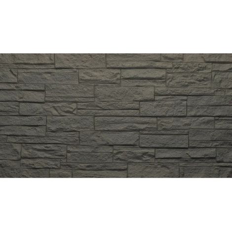 Set 12 Pannelli Isolanti Effetto Mattoni 3D 120x60 Grigio Ardesia PU (1/4)