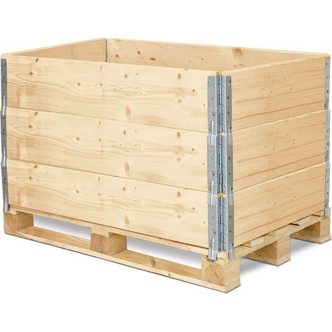 Garronda cadre en bois pour palette boîte de rangement en bois cadre en bois (sans palette) Naturel 3 Pièce 120x80x20 cm GD-0096