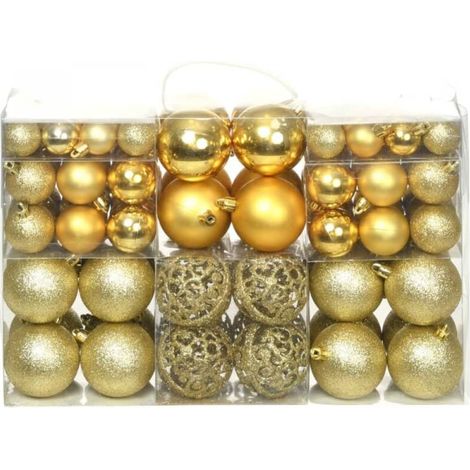100 Boules de Noël, Plastique durable, Ornement intérieur extérieur, Décoration sapin (1/5)