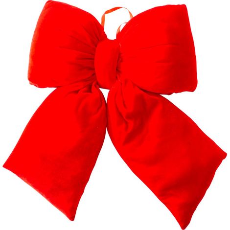 Décoration de Noël grand noeud en velours rouge 55x13x60cm (1/2)