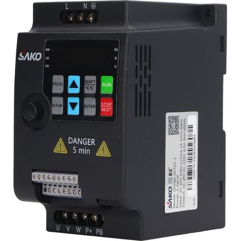 Jeffergarden VFD Variateur de fréquence 220VAC 0,75KW,Monophasé 220V à 220V Mini VFD Contrôle Vectoriel Par Inverseur Vecteur Contrôle D'Onduleur(220VAC 0,75KW) (1/5)