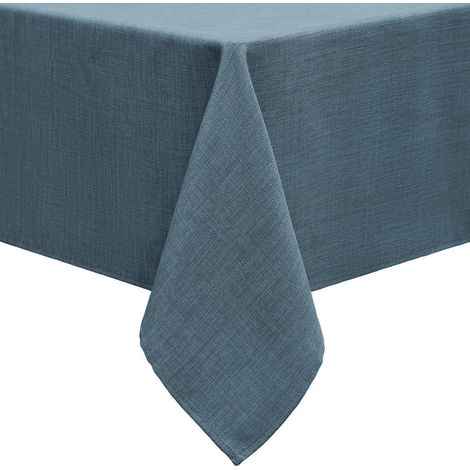 Tischdecke Leinenoptik 110x110 cm Blau, pflegeleicht, Lotuseffekt