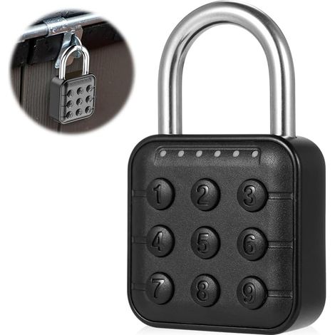 Candado de combinación electrónica, candado de seguridad reiniciable con contraseña de 6 dígitos, candado para taquillas de gimnasio, salas de escape, trasteros y garajes.