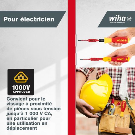 Wiha Jeu de tournevis dynamométriques TorqueVario®-S electric 0,8-5,0 Nm jeu mixte de 14 pcs à couple limité à réglage variable y compris une trousse repliable (40674)